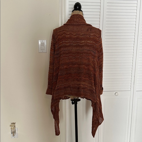 Open-Front Rust Sweater - Picture 3 of 4